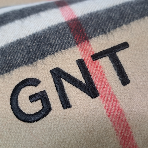 Burberry Giant Check 100% Cashmere Scarf Archive Beige Scotland 168x30 $500+ - Picture 8 of 16